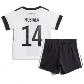 Tyskland Jamal Musiala #14 Hemmaställ Barn VM 2022 Kortärmad (+ Korta byxor)
